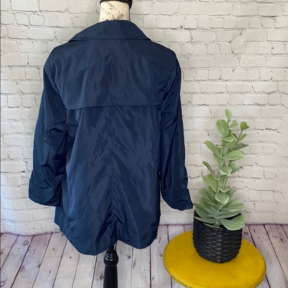 Dennis Basso trench raincoat peacoat navy jacket S - Picture 6 of 11